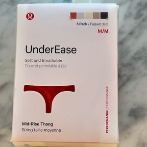 UnderEase Mid-Rise Thong Underwear 5 Pack